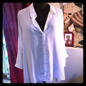 Chico’s Hi-Lo cold shoulder georgette blouse